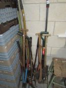 A large quantity of garden tools etc