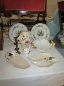 2 Crown Devon loaf dishes and other pottery