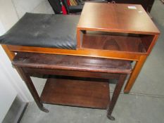 A telephone seat and a trolley table