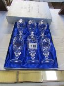 A boxed set of 6 Royal Doulton crystal wine glasses