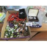A mixed lot of costume jewellery in 2 trays