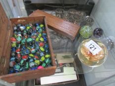 A mixed lot of marbles,