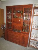 A mahogany effect wall unit