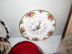 A Royal Albert Old Country Roses wall clock