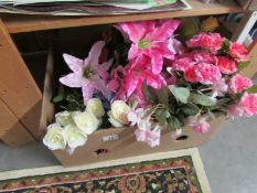 A box of silk flowers