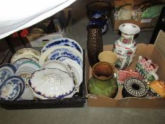 2 boxes of assorted china items