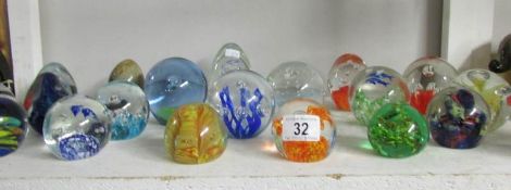 19 glass paperweights