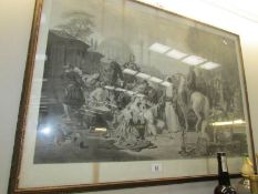 A framed and glazed print entitled 'The Slave Market,