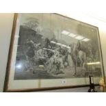 A framed and glazed print entitled 'The Slave Market,