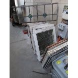 A quantity of leaded glass windows,