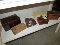 A quantity of wooden boxes and a wooden photo frame