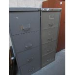 2 metal 4 drawer filing cabinets