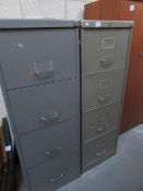 2 metal 4 drawer filing cabinets