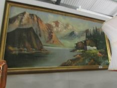 An oil on canvas 'Alpine Landscape'