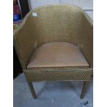 A gold painted loom style chair
