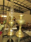 2 brass oil lamps