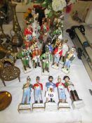 A collection of china soldier figures including Alfretto