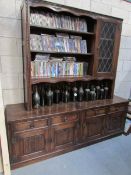 A good quality modern oak wall unit