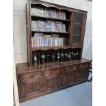 A good quality modern oak wall unit