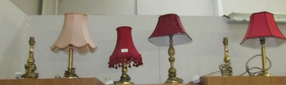 6 table lamps,