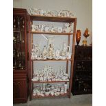 5 shelves of rose decorated china