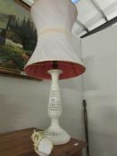 A table lamp with shade