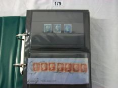 Stamps - An album of 19th century Victoria British Empire stamps including entires, envelopes, etc.