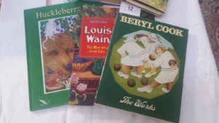 A collection of illustrated books and books on illustrators including Beryl Cook,