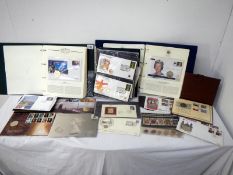Stamps - 3 albums and a quantity of loose first day covers with coins