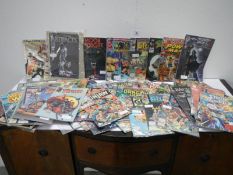 A collection of Marvel and independent comics including Spawn, Moon Knight, Groo, Thor,