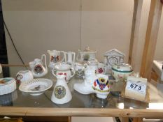 17 pieces of crested china,