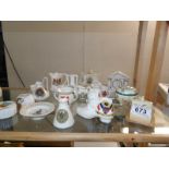 17 pieces of crested china,