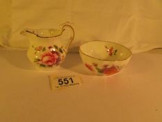 A Royal Crown Derby 'Posies' cream jug and sugar bowl