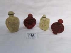 4 Chinese snuff/perfume bottles