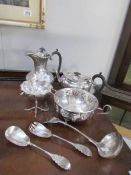 A mixed lot of silver plate