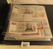 An album of approximately 60 uncirculated and high quality bank notes