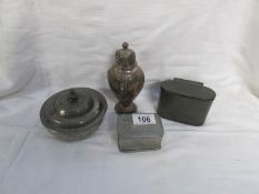 4 items of silver plate and pewter