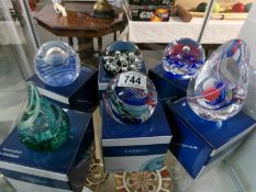 6 boxed Caithness paperweights