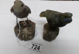 2 quartz models of birds