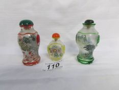 3 Chinese snuff/perfume bottles