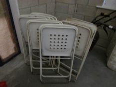 A set of 6 1960's folding metal chairs