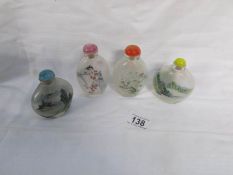 4 Chinese snuff/perfume bottles