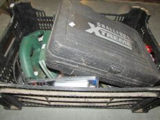 A box of hand and power tools (sold as seen)