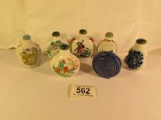 7 Chinese ceramic snuff/perfume bottles