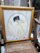 A framed and glazed watercolour entitled 'Moon Goddess' (after Cheng E) by Sylvia Barnston