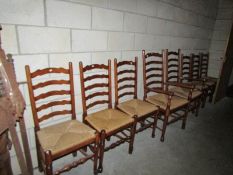 A set of 8 ladderback chairs