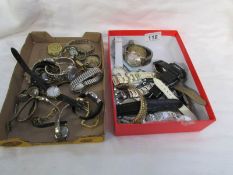 2 trays of old wrist watches