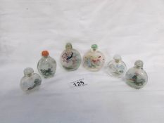 6 Chinese snuff/perfume bottles