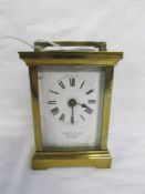 A brass carriage clock