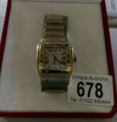 A Gent's Cartier Santos wrist watch,
